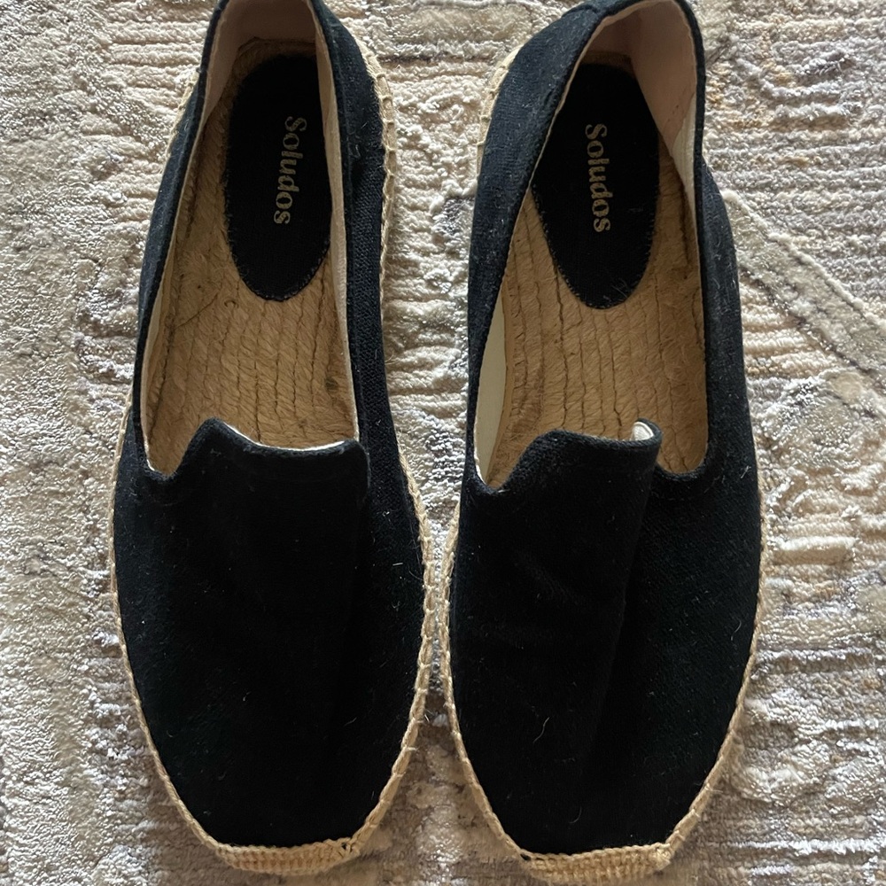 Soludos Black Espadrille Slip-Ons